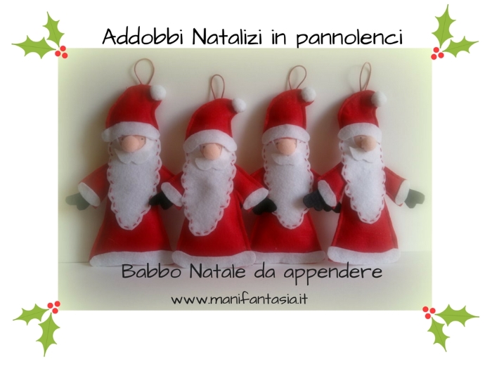 Addobbi decorazioni da appendere a forma di Babbo Natale