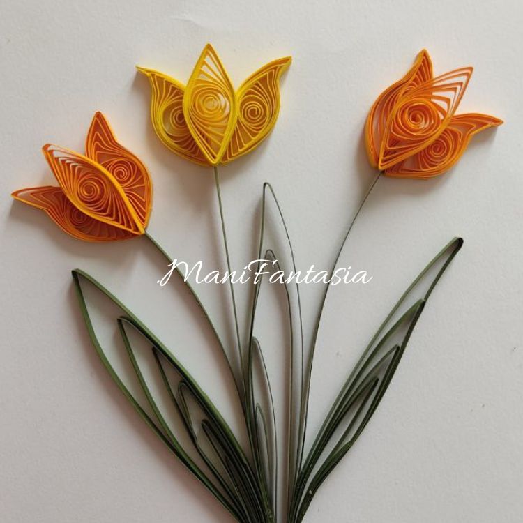 Semplici tulipani di carta origami - Tutorial